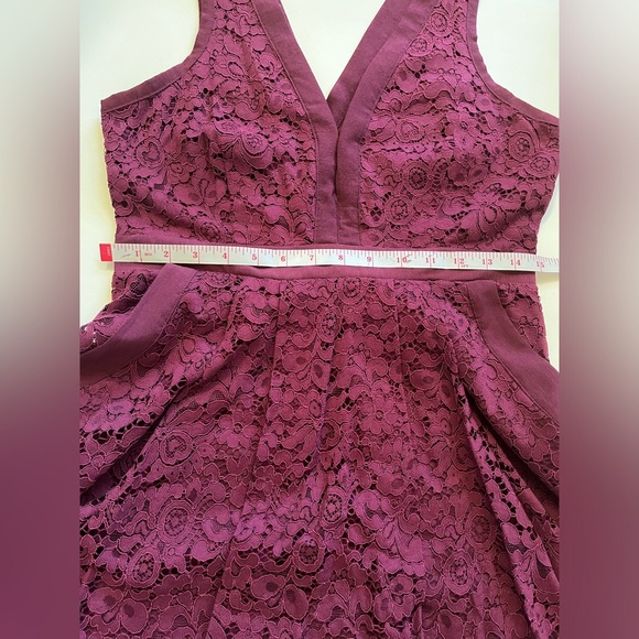 Free People Lace Overlay Dress Burgundy Color - Picture 6 of 8